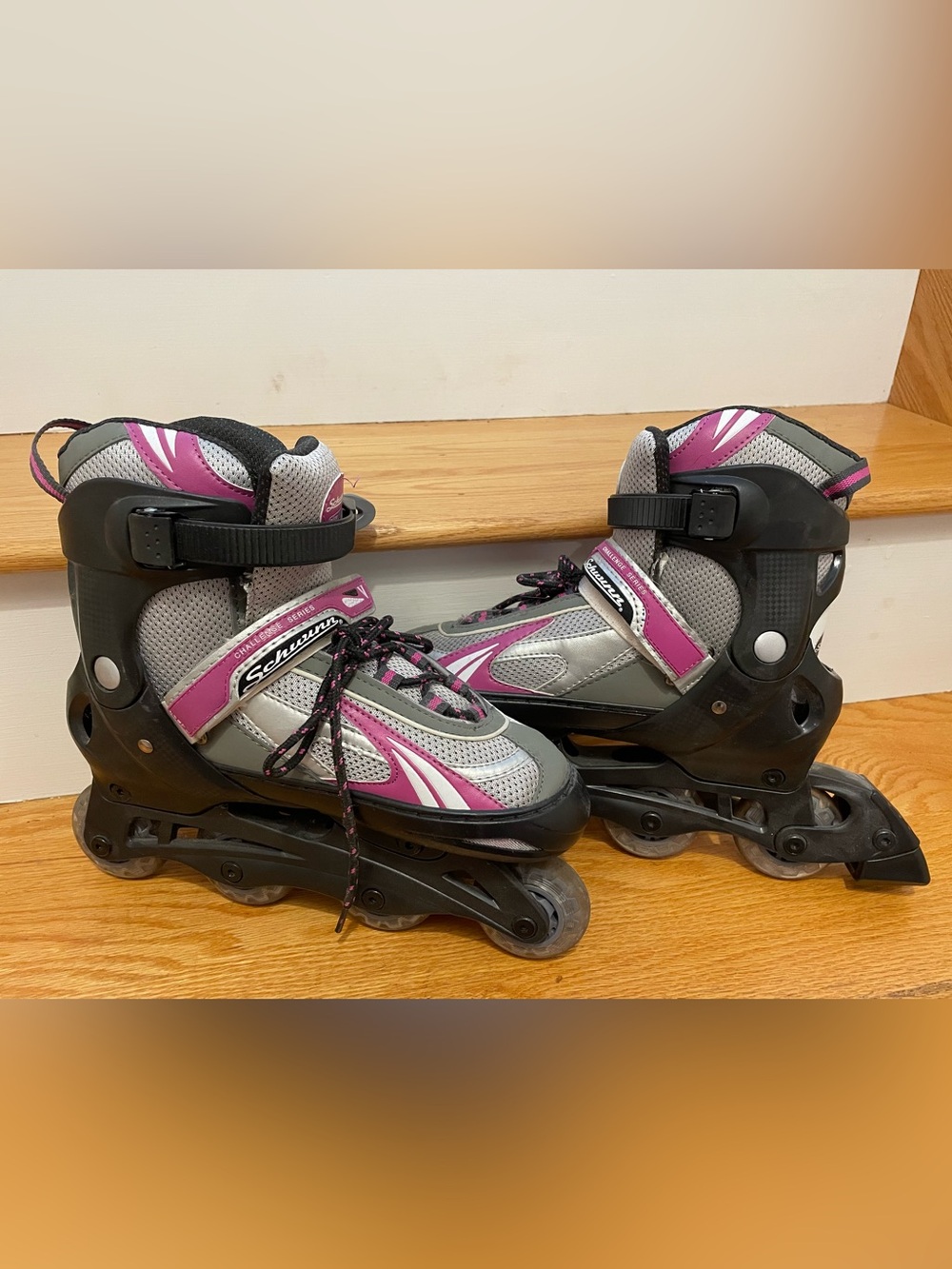 Schwinn Adjustable Inline Rollerblades- Gray and Purple (sizes 5-8)